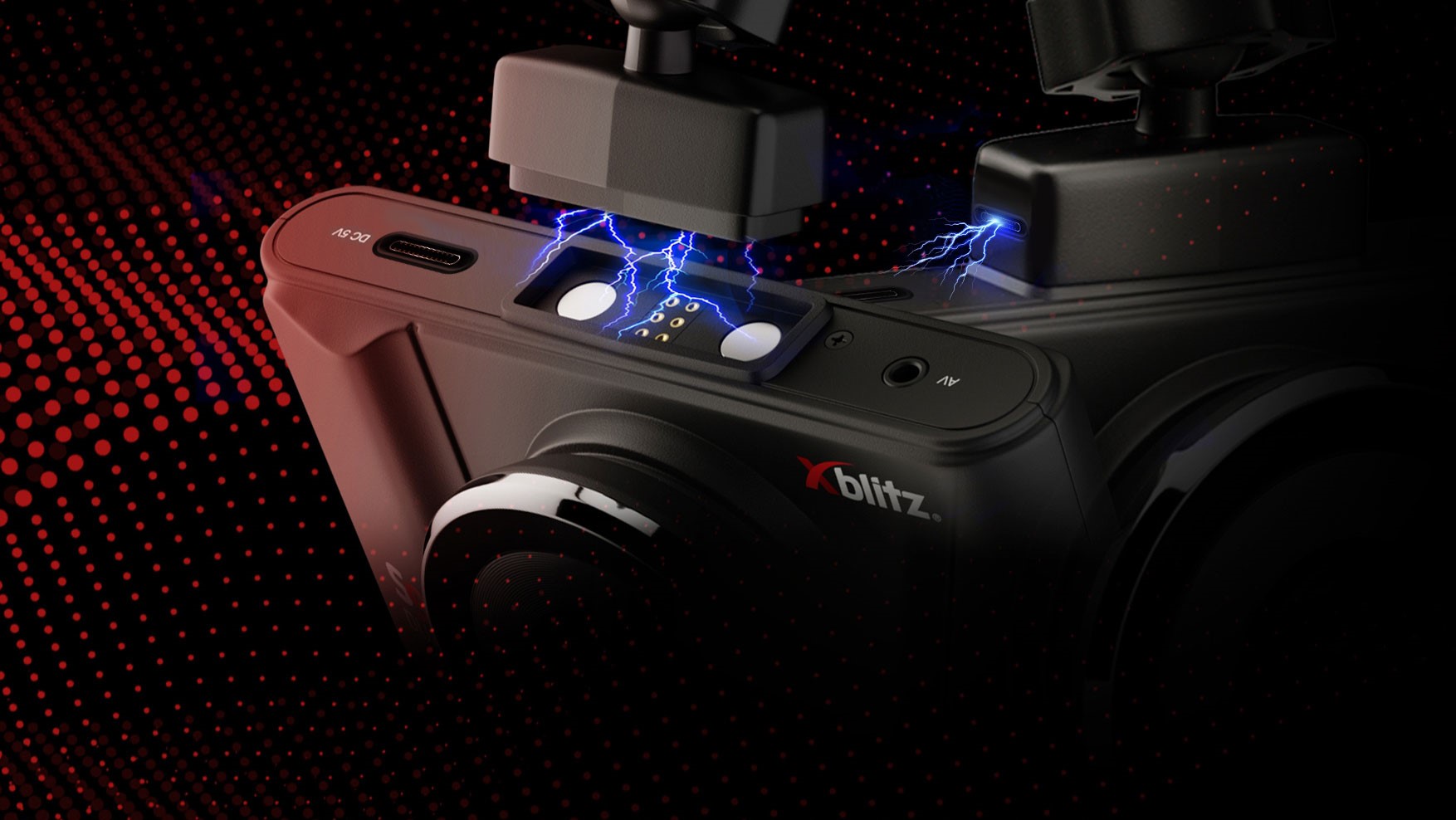 xblitz_s10 kamera do auta duální zpětná kamera držák s napájením evtech_cz